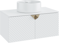 Мебель для ванной комнаты Runo Андорра 85 белая матовая, белый глянец, раковина Sole 40