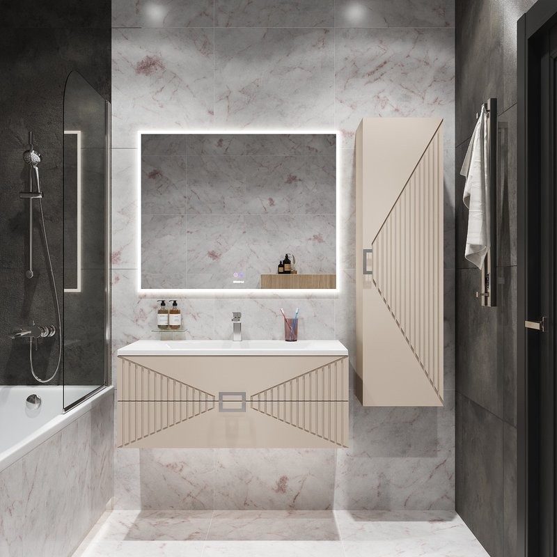 Мебель для ванной комнаты Grossman Луксор 100 матовая бежевая