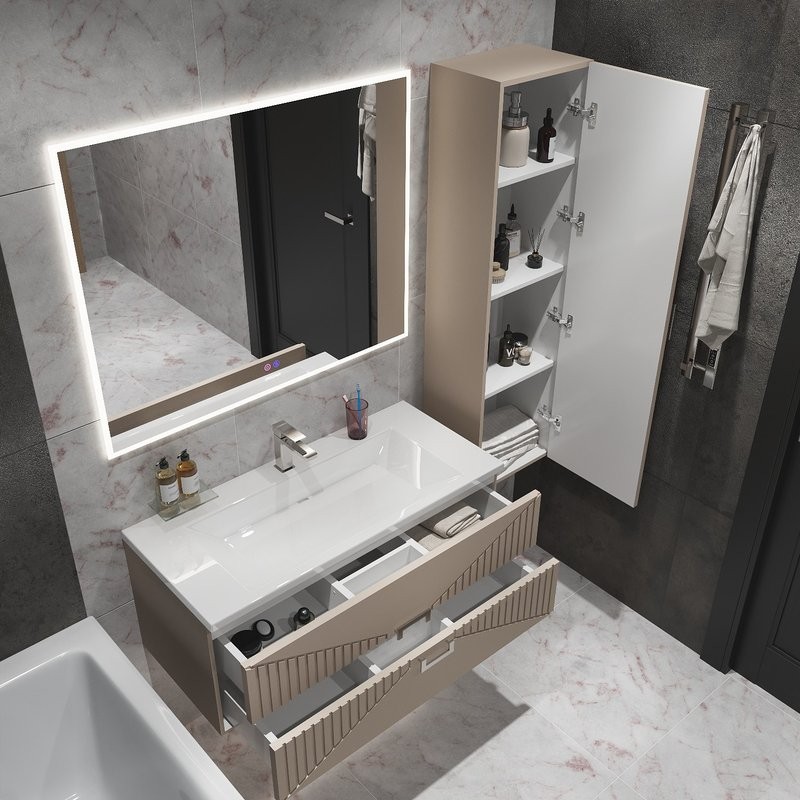 Мебель для ванной комнаты Grossman Луксор 100 матовая бежевая