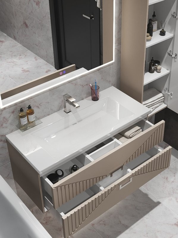 Мебель для ванной комнаты Grossman Луксор 100 матовая бежевая