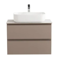 Тумба под раковину со столешницей BelBagno Kraft 60 подвесная, матовая бежевая, столешница kep-60-bo