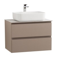 Тумба под раковину со столешницей BelBagno Kraft 60 подвесная, матовая бежевая, столешница kep-60-bo