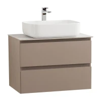 Тумба под раковину со столешницей BelBagno Kraft 60 подвесная, матовая бежевая, столешница kep-60-bo
