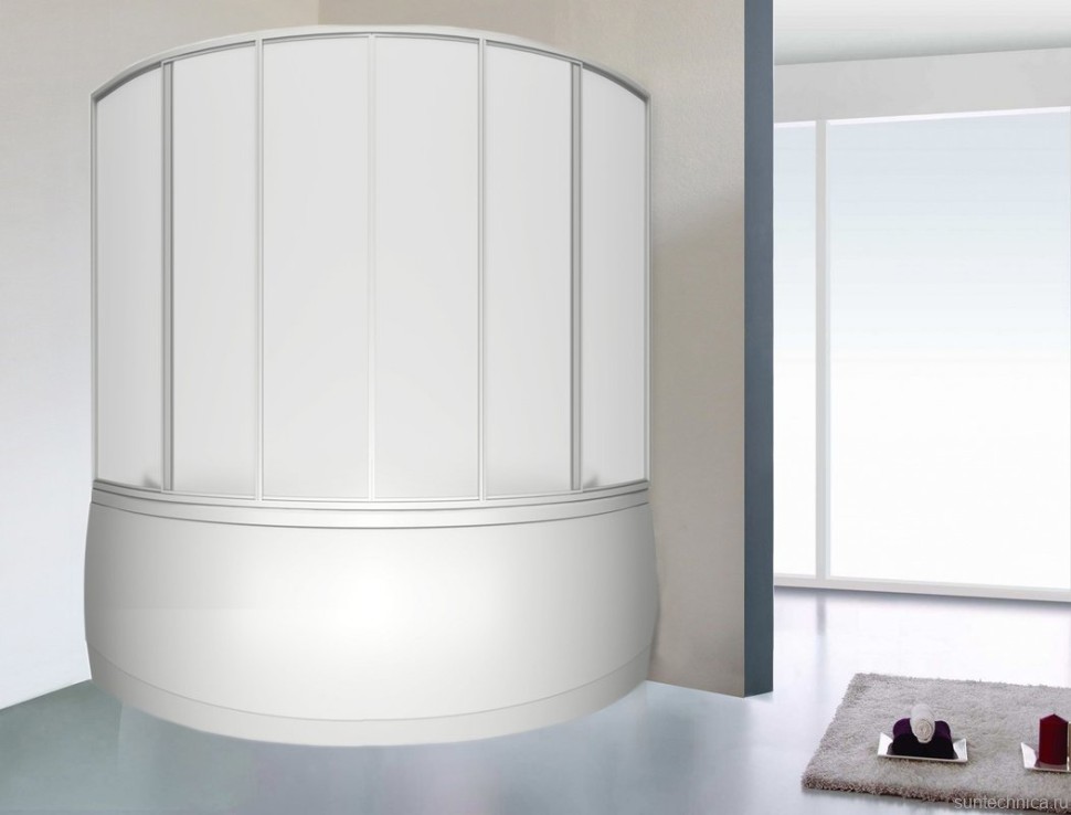 Шторка на ванну Bas Мега, 6 ств., пластик