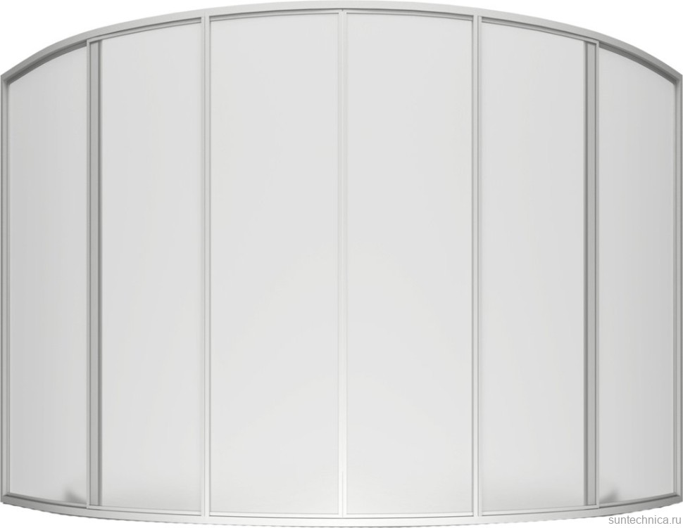 Шторка на ванну Bas Мега, 6 ств., пластик