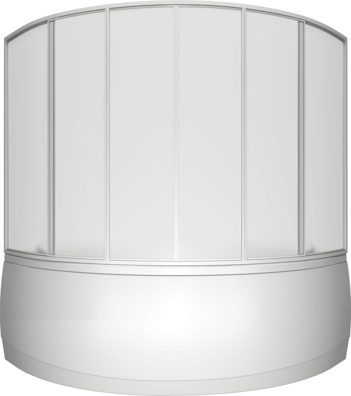 Шторка на ванну Bas Мега, 6 ств., пластик