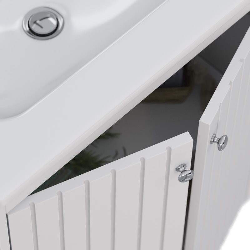 Тумба под раковину Lemark Romance 80 белая глянцевая