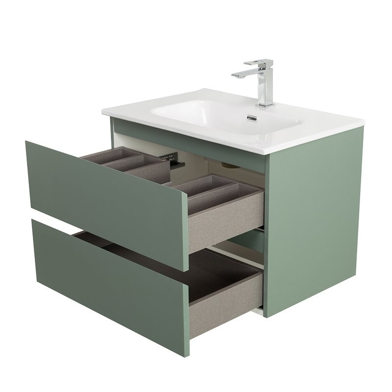 Тумба с раковиной BelBagno Kraft 39 70 подвесная, матовая еловая, раковина bb700/390etl