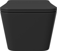 Унитаз подвесной Aqueduto Macio MAC0140 безободковый, с микролифтом, черный матовый + Ершик Ridder Gaudy Gaudy 2231414 оранжевый