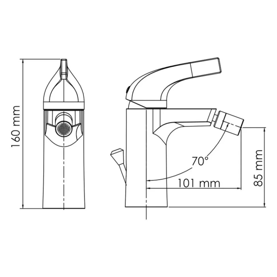 Смеситель для биде Wasserkraft Sauer 7106 золото