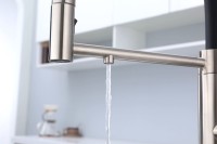 Смеситель для кухни Paulmark Ganymede Ga213199-BS с гибким изливом, брашированная сталь