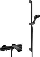 Смеситель для ванны с душем Hansgrohe Vivenis 75420670 + Душевой гарнитур Hansgrohe Pulsify Relaxation 105 3jet 24170670 матовый