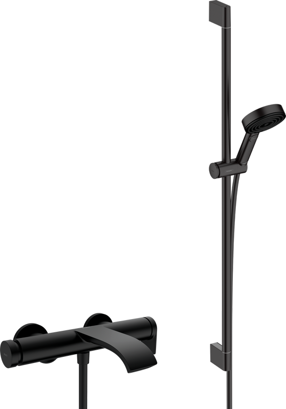 Смеситель для ванны с душем Hansgrohe Vivenis 75420670 + Душевой гарнитур Hansgrohe Pulsify Relaxation 105 3jet 24170670 матовый