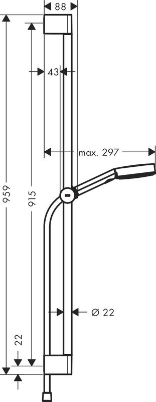 Смеситель для ванны с душем Hansgrohe Vivenis 75420670 + Душевой гарнитур Hansgrohe Pulsify Relaxation 105 3jet 24170670 матовый