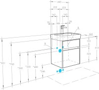 Тумба с раковиной AQUATON Верди PRO 50 ясень фабрик