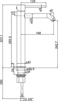 Смеситель для раковины Paini Cox 78PJ205OLL матовое золото