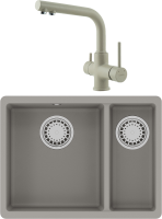 Комплект Мойка Lemark Sinara 550.2-U 9910081 грей + Смеситель Comfort LM3061PGR грей