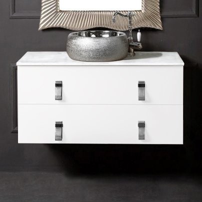 Тумба с раковиной Armadi Art NeoArt 100 белая с ручками Glaze хром