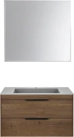 Мебель для ванной комнаты Vincea Chiara 2D 80, 2 ящика, дуб табак, с серой раковиной