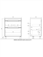 Тумба под раковину без столешницы SanStar Diva 70 напольная, Gold Craft