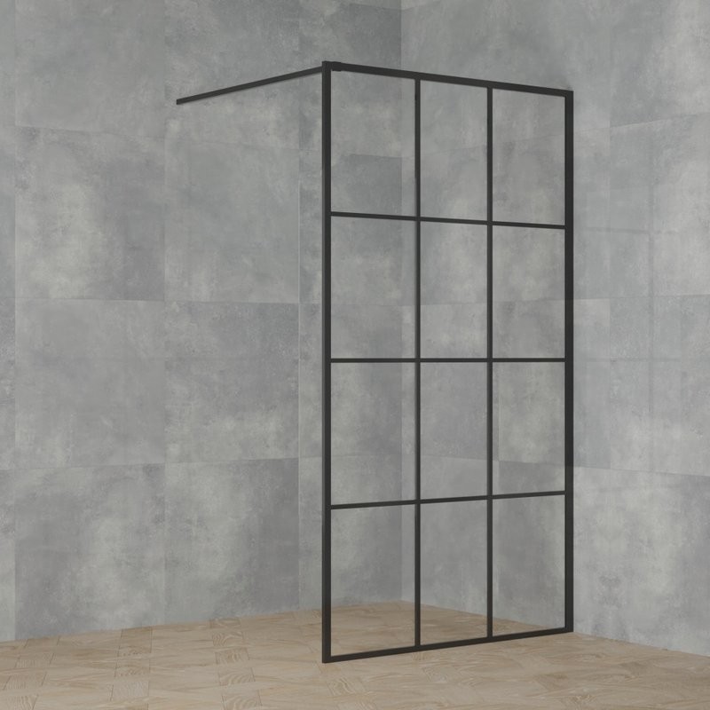 PAINI-WalkIN100G Душевая перегородка 100x195 Paini, рисунок решетка