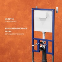 Комплект Унитаз подвесной DIWO Сочи 7508N003-0079 безободковый + Крышка Yakut 0344 быстросъемное, с микролифтом + Инсталляция + Кнопка 7323 черная матовая