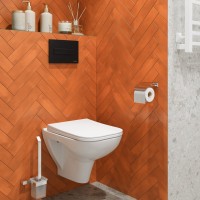 Комплект Унитаз подвесной DIWO Сочи 7508N003-0079 безободковый + Крышка Yakut 0344 быстросъемное, с микролифтом + Инсталляция + Кнопка 7323 черная матовая