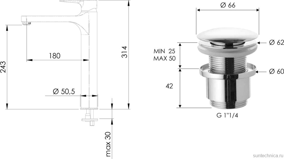 Смеситель для раковины Remer Winner W10L