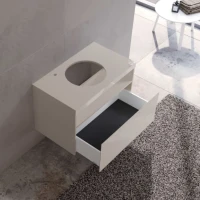 Мебель для ванной комнаты Keuco Stageline 32864 80 см, с подсветкой, розеткой и точкой зарядки USB и USB-C, кашемир