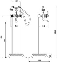 Напольный смеситель для ванны с душем BOCH MANN Vico BM9654 черный