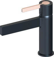 Смеситель для раковины beWash Incanto BVMM1BS238 черный, розовое золото