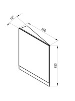Угловой зеркальный шкаф Ravak 10° 55 L темный орех Угловой зеркальный шкаф Ravak 10° 55 L темный орех