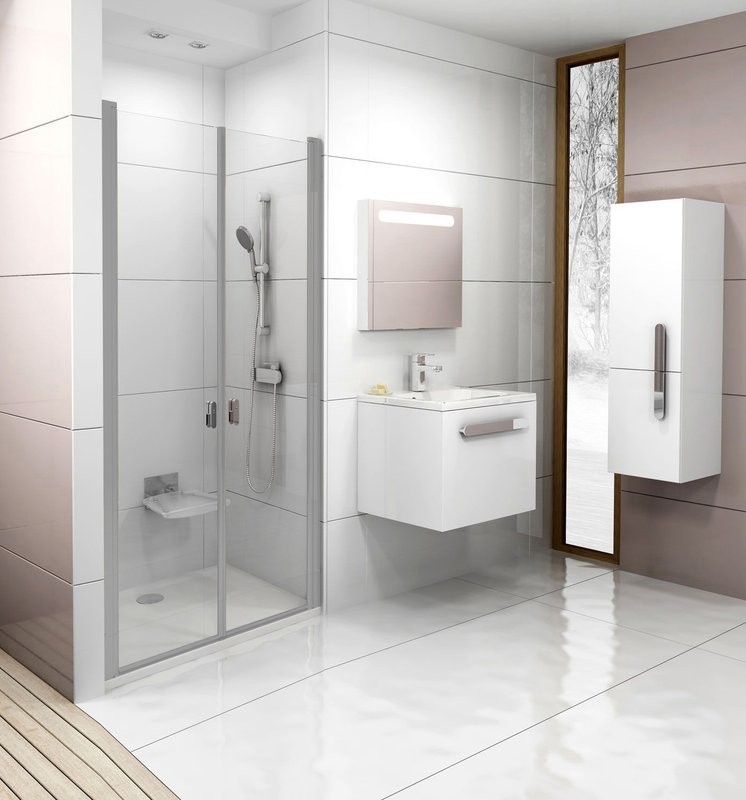 Душевая дверь в нишу Ravak Chrome CSDL2-90 Transparent, профиль сатин