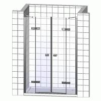 Душевая дверь в нишу Ravak Chrome CSDL2-90 Transparent, профиль сатин