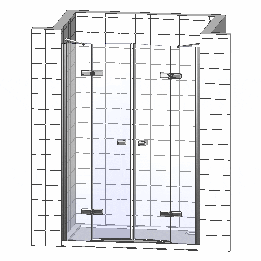 Душевая дверь в нишу Ravak Chrome CSDL2-90 Transparent, профиль сатин