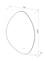 Зеркало CONTINENT Led Alma 70х100 см, сенсорное, с подсветкой