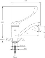 Смеситель для раковины Haiba HB54-2 для медицинских учреждений