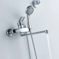 Смеситель с длинным изливом для ванны Shevanik S5172 хром Смеситель с длинным изливом для ванны Shevanik S5172 хром
