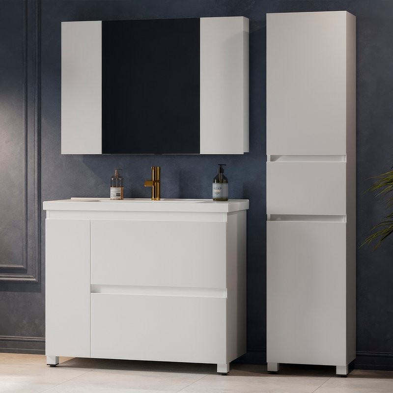 Тумба под умывальник Неаполь Н 100-02, Белый глянцевый (1)