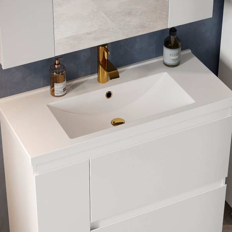 Тумба под умывальник Неаполь Н 100-02, Белый глянцевый (1)