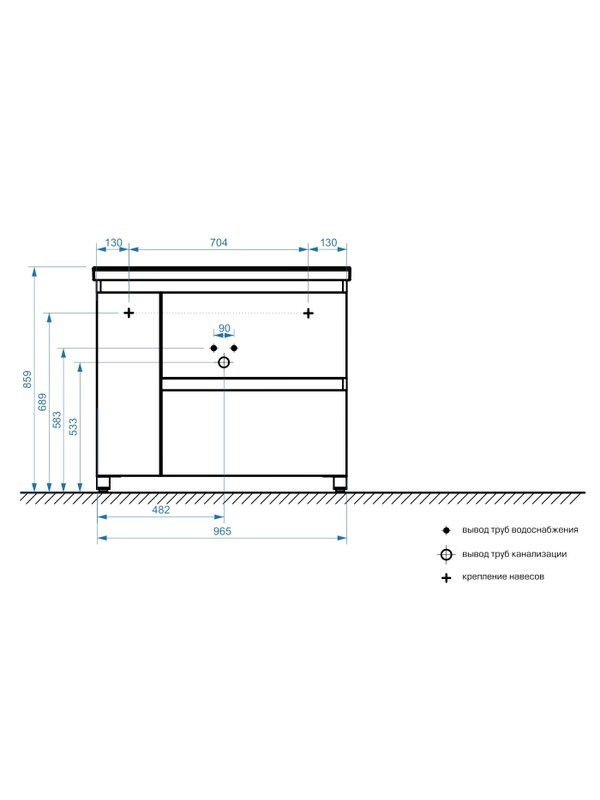 Тумба под умывальник Неаполь Н 100-02, Белый глянцевый (1)