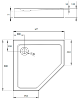 Поддон для душа Radaway Doros PT Compact 90x90 с сифоном