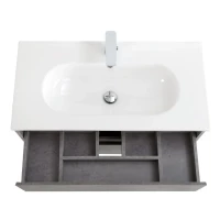 Тумба с раковиной BelBagno Kraft 100 подвесная, 2 ящика, cemento grigio