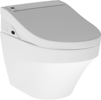 Комплект Унитаз подвесной AM.PM Inspire FlashClean C501700WH + Крышка Admire CCC7851WH с функцией биде, петли хром + Инсталляция Geberit Duofix Delta 458.149.21.1 с кнопкой смыва, хром + Звукоизоляция