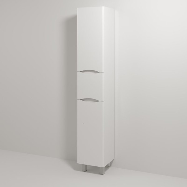 Шкаф пенал для ванной Vod-Ok Adel 30 L, с бельевой корзиной, белый