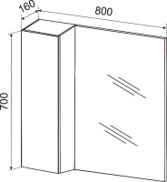 Зеркало Emmy Стоун L 80 серый бетон Зеркало Emmy Стоун L 80 серый бетон