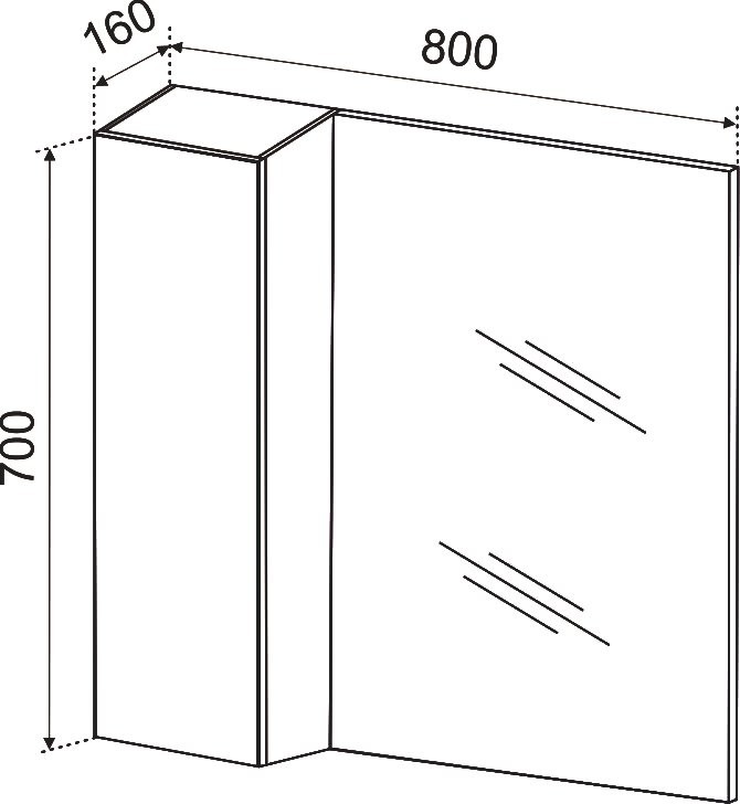 Зеркало Emmy Стоун L 80 серый бетон