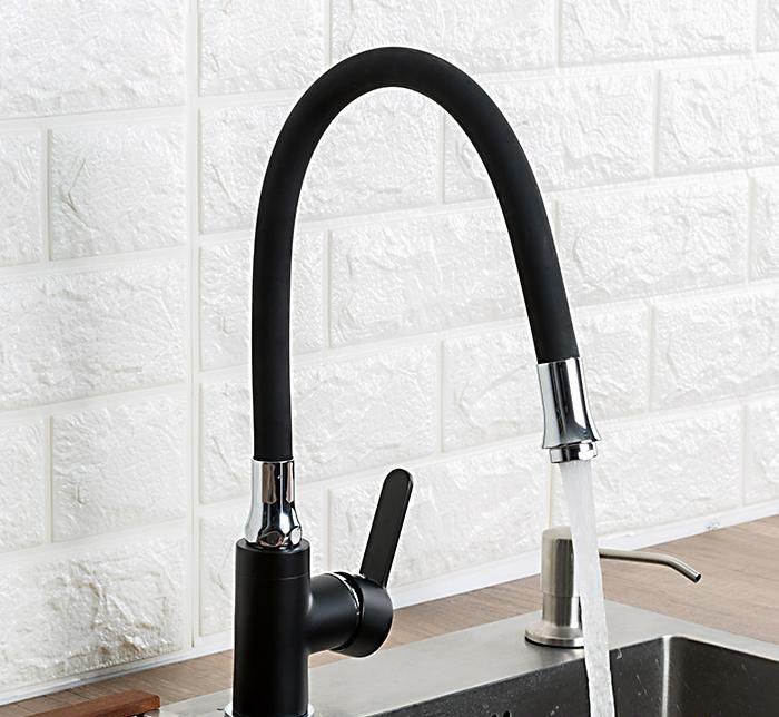 Смеситель для кухни Frap H42 F4042 с гибким изливом, черный