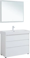 Тумба с раковиной Aquanet Nova Lite 100 напольная, белая, 3 ящика