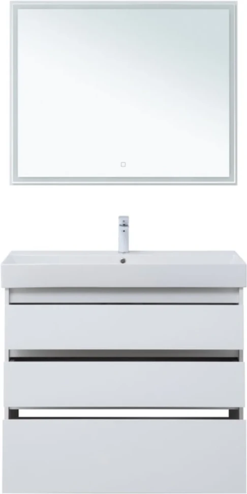 Тумба с раковиной Aquanet Nova Lite 100 напольная, белая, 3 ящика